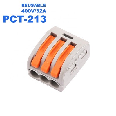 Pct-213/ 222-213 Mini Fast Wire Connectors Universal Compact Wiring Connector Push-in Terminal Block